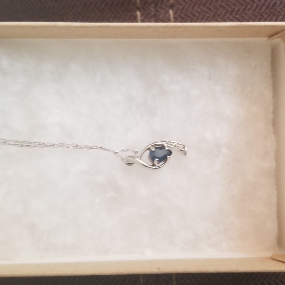 Delicate sapphire and diamond necklace